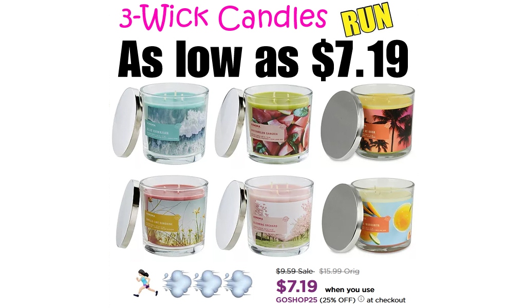 Sonoma Goods for Life 3-Wick Candles Just $7.19 on Kohls.com (Regularly $15.99)