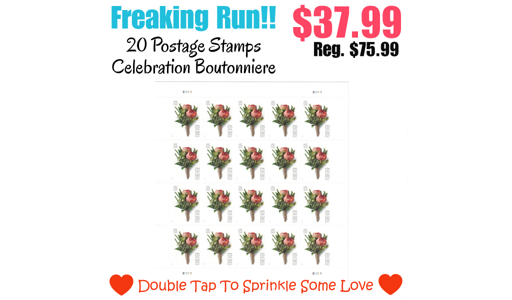20 Postage Stamps Celebration Boutonniere Only $37.99 Shipped on Amazon (Regularly $75.99)