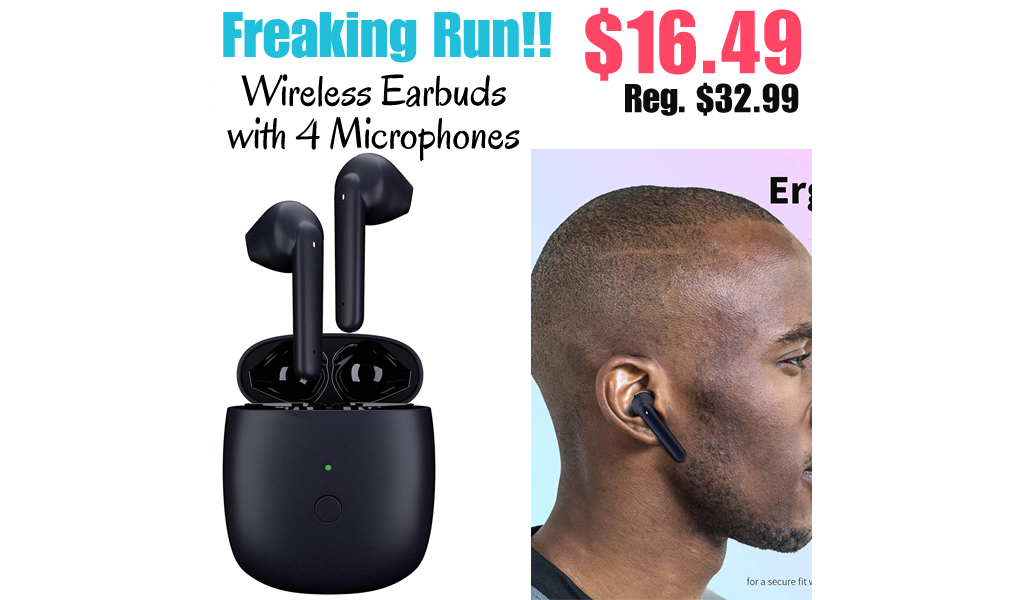 Wireless Earbuds with 4 Microphones Only $16.49 Shipped on Amazon (Regularly $32.99)