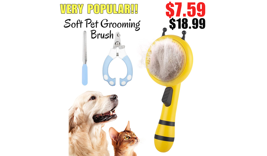 Soft Pet Grooming Brush Only $7.59 Shipped on Amazon (Regularly $18.99)