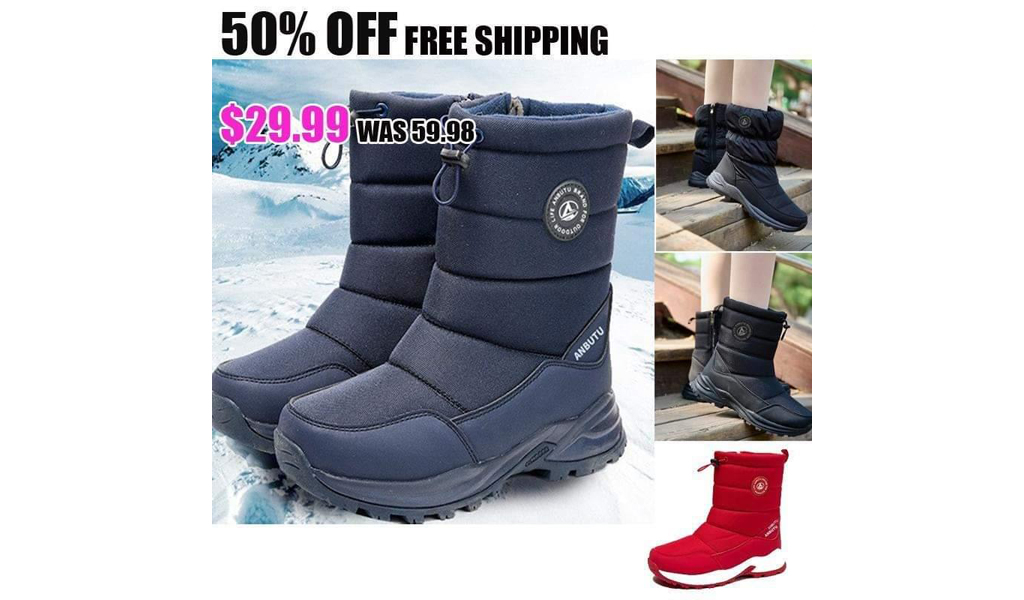 Warm Snow Mid-Calf Thick Plush Winter Boots For Women And Men+FREE SHIPPING