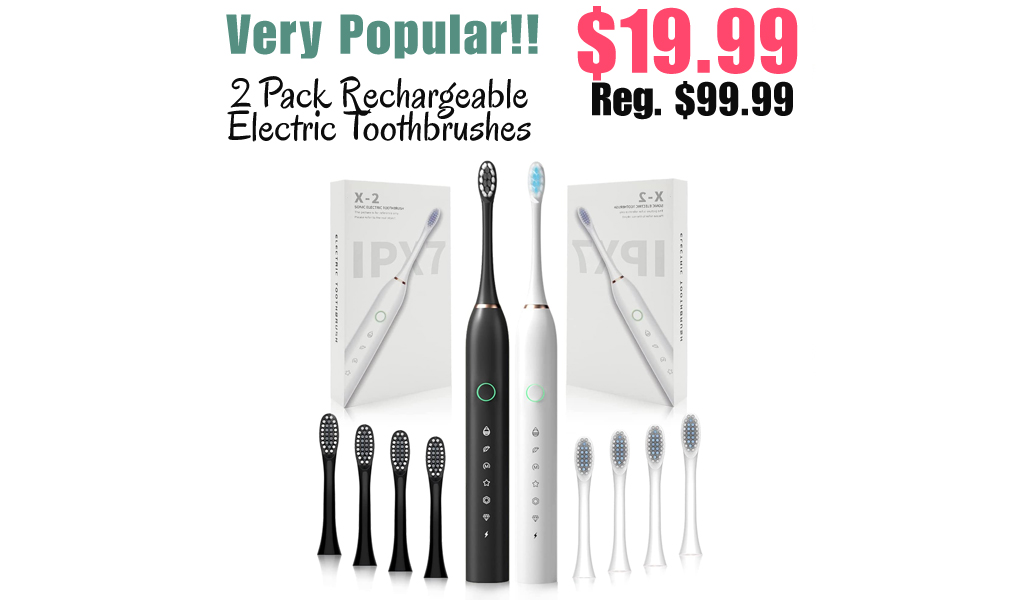 2 Pack Rechargeable Electric Toothbrushes Only $19.99 Shipped on Amazon (Regularly $99.99)