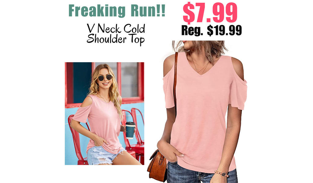 V Neck Cold Shoulder Top Only $7.99 Shipped on Amazon (Regularly $19.99)
