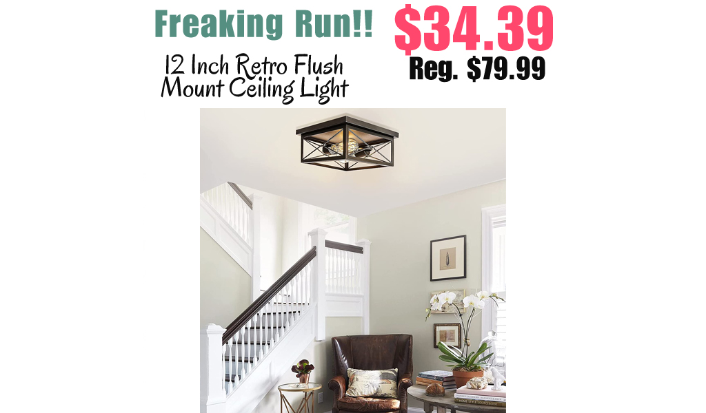 12 Inch Retro Flush Mount Ceiling Light Only $34.39 Shipped on Amazon (Regularly $79.99)