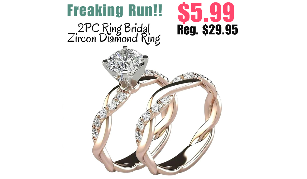 2PC Ring Bridal Zircon Diamond Ring Set Only $5.99 Shipped on Amazon (Regularly $29.95)