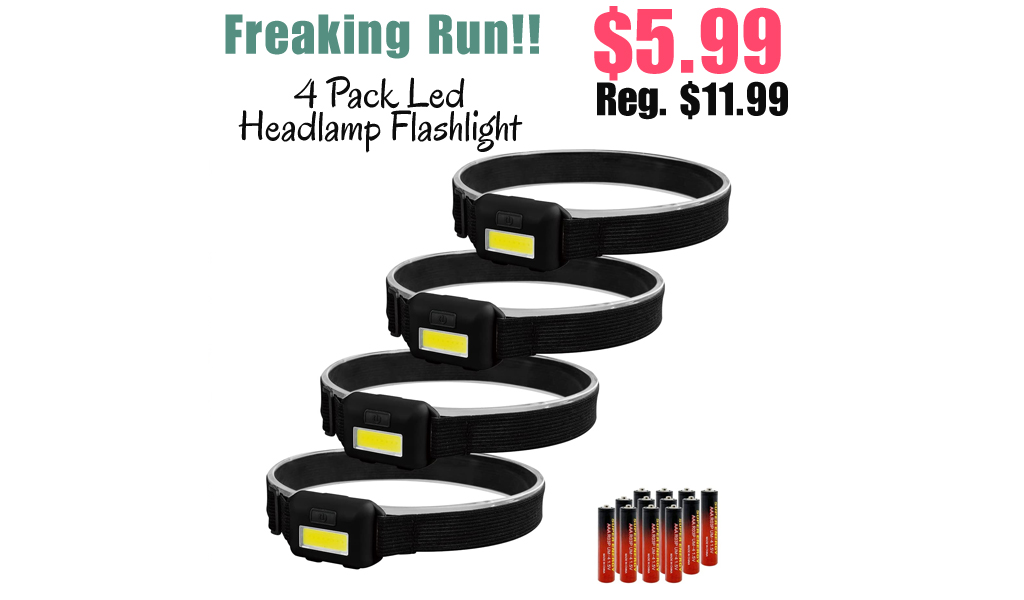 4 Pack Led Headlamp Flashlight Only $5.99 Shipped on Amazon (Regularly $11.99)