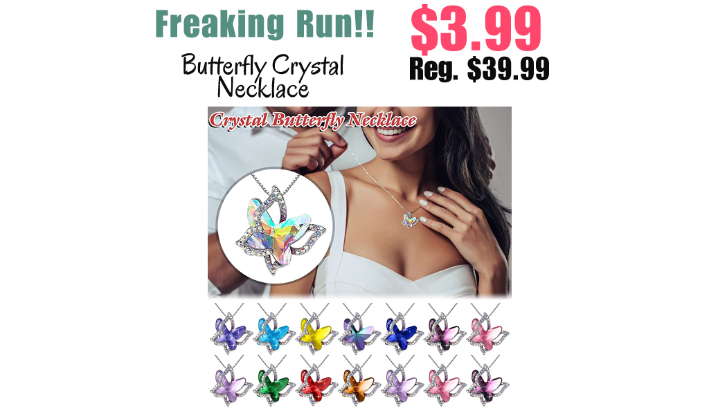 Butterfly Crystal Necklace Only $3.99 Shipped on Amazon (Regularly $39.99)