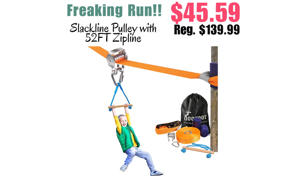 Slackline Pulley with 52FT Zipline Only $45.59 Shipped on Amazon (Regularly $139.99)