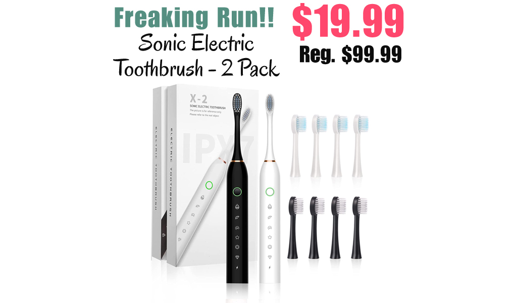 Sonic Electric Toothbrush - 2 Pack Only $19.99 Shipped on Amazon (Regularly $99.99)