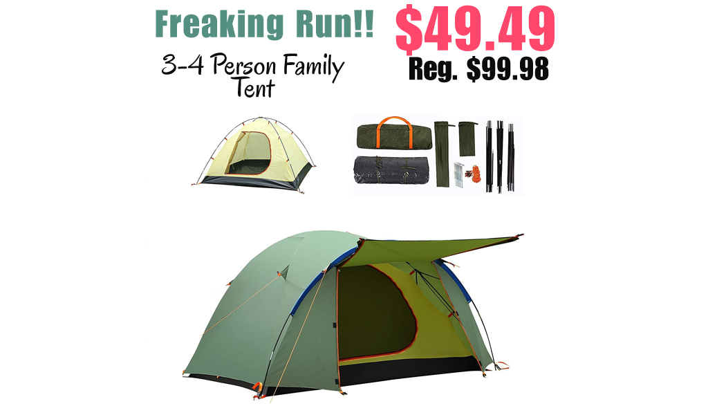 3-4 Person Family Tent Only $49.49 Shipped on Amazon (Regularly $99.98)
