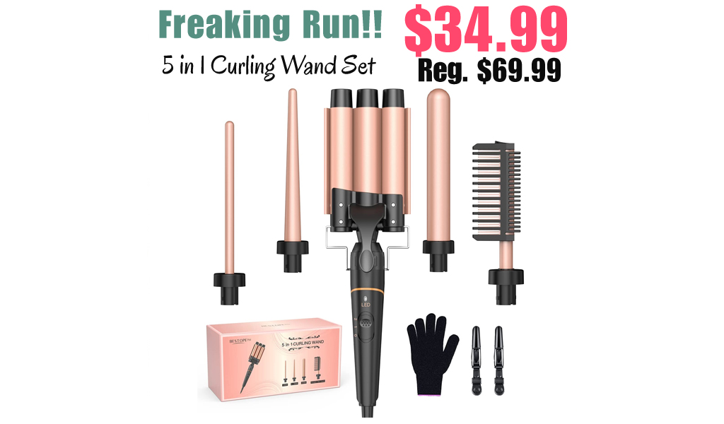 5 in 1 Curling Wand Set Only $34.99 Shipped on Amazon (Regularly $69.99)