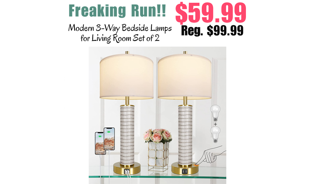 Modern 3-Way Bedside Lamps for Living Room Set of 2 Only $59.99 Shipped on Amazon (Regularly $99.99)