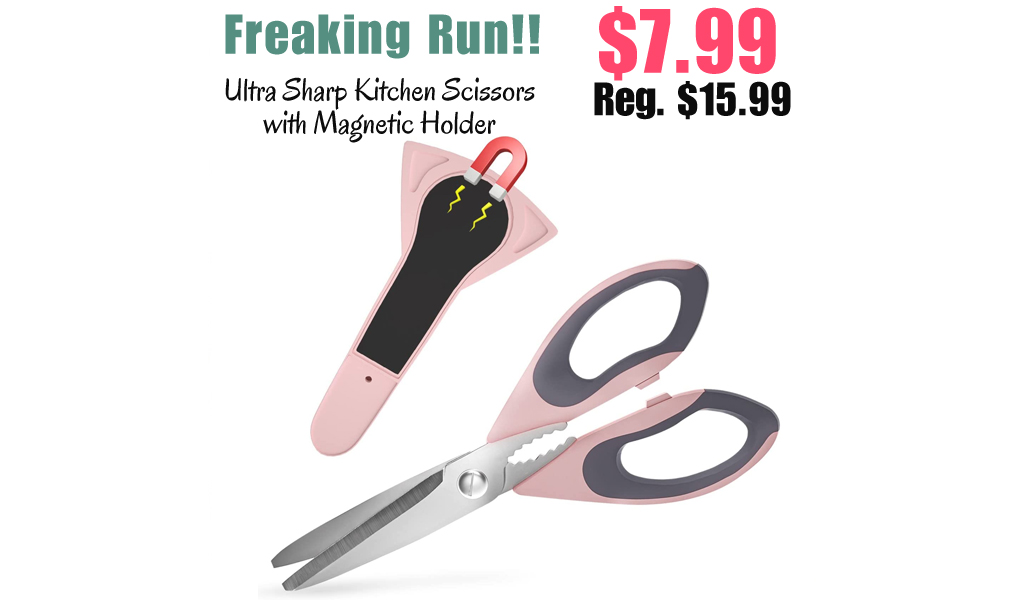 Ultra Sharp Kitchen Scissors with Magnetic Holder Only $7.99 Shipped on Amazon (Regularly $15.99)