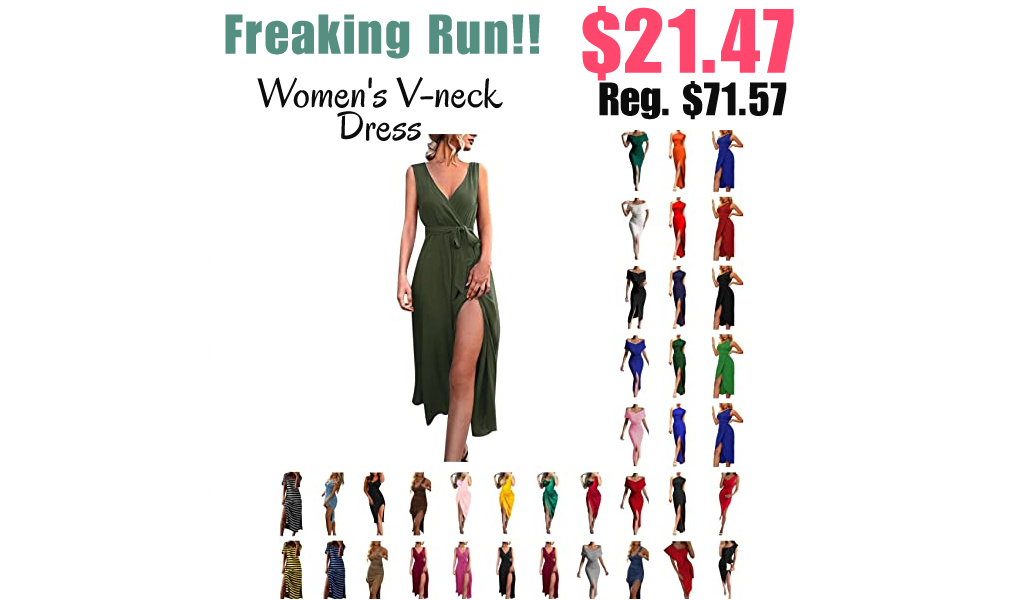 Women's V-neck Dress Only $21.47 Shipped on Amazon (Regularly $71.57)