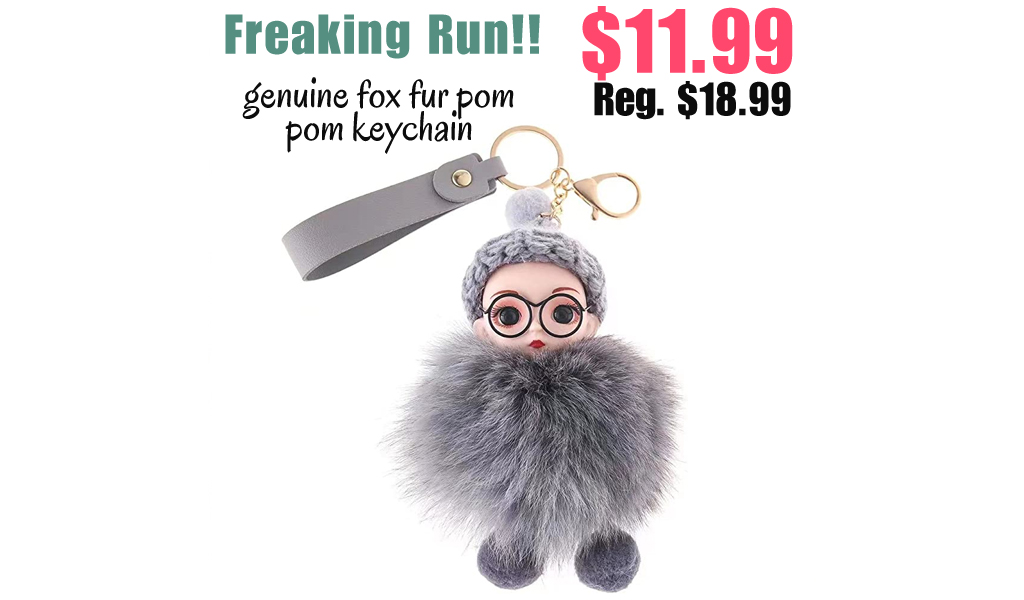 genuine fox fur pom pom keychain Only $11.99 Shipped on Amazon (Regularly $18.99)