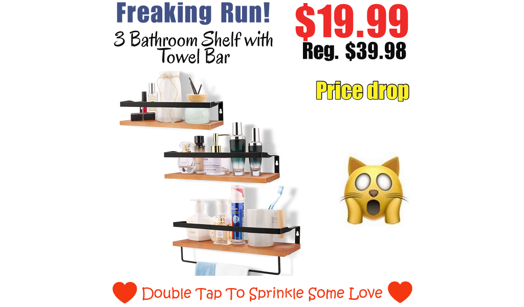 3 Bathroom Shelf with Towel Bar Only $19.99 Shipped on Amazon (Regularly $39.98)