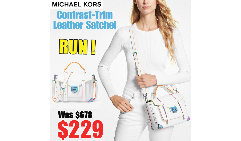 Michael Kors Manhattan Medium Contrast-Trim Leather Satchel Only $229 Shipped (Regularly $678)