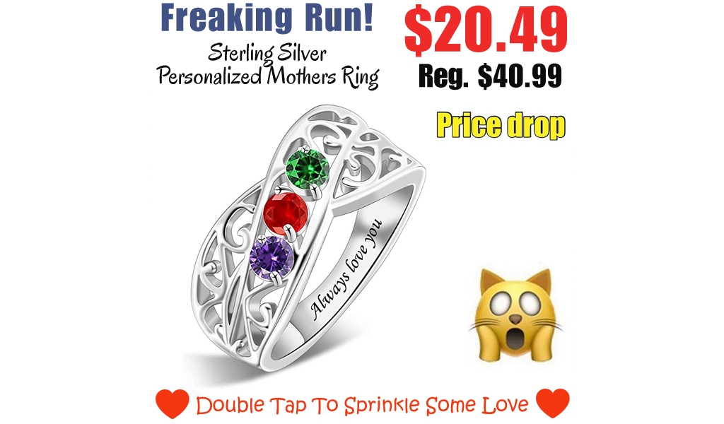 Sterling Silver Personalized Mothers Ring Only $20.49 Shipped on Amazon (Regularly $40.99)