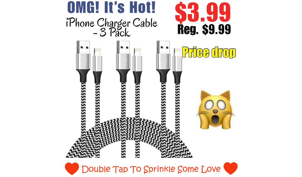 iPhone Charger Cable - 3 Pack Only $3.99 Shipped on Amazon (Regularly $9.99)