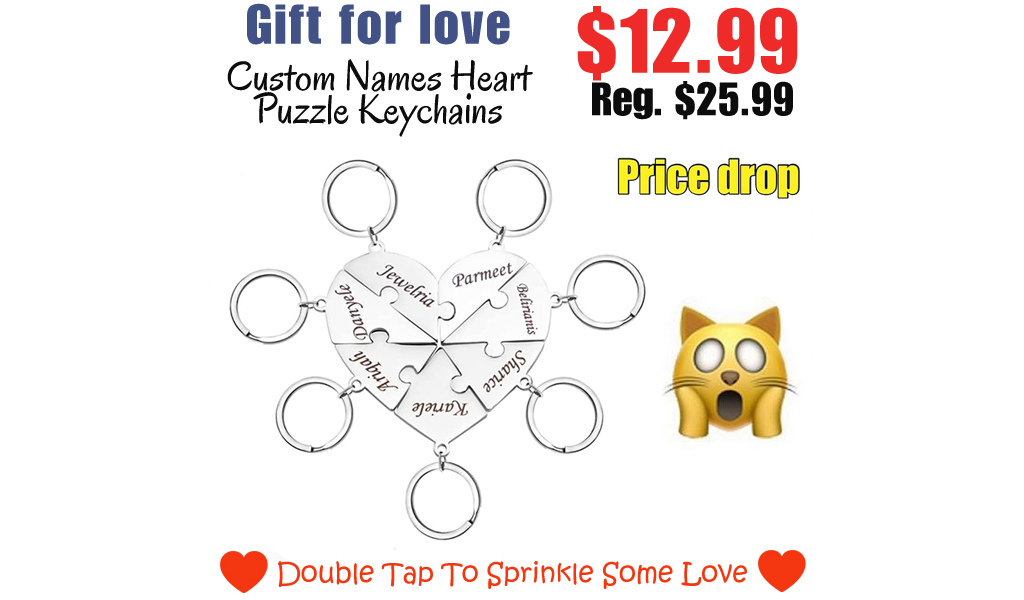 Custom Names Heart Puzzle Keychains Only $12.99 Shipped on Amazon (Regularly $25.99)