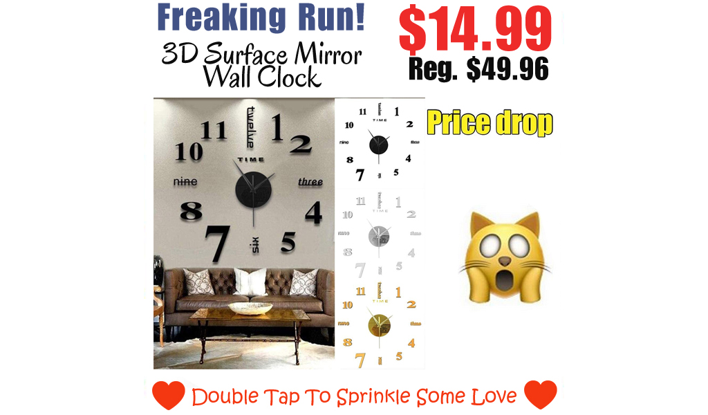 3D Surface Mirror Wall Clock Only $14.99 Shipped on Amazon (Regularly $49.96)