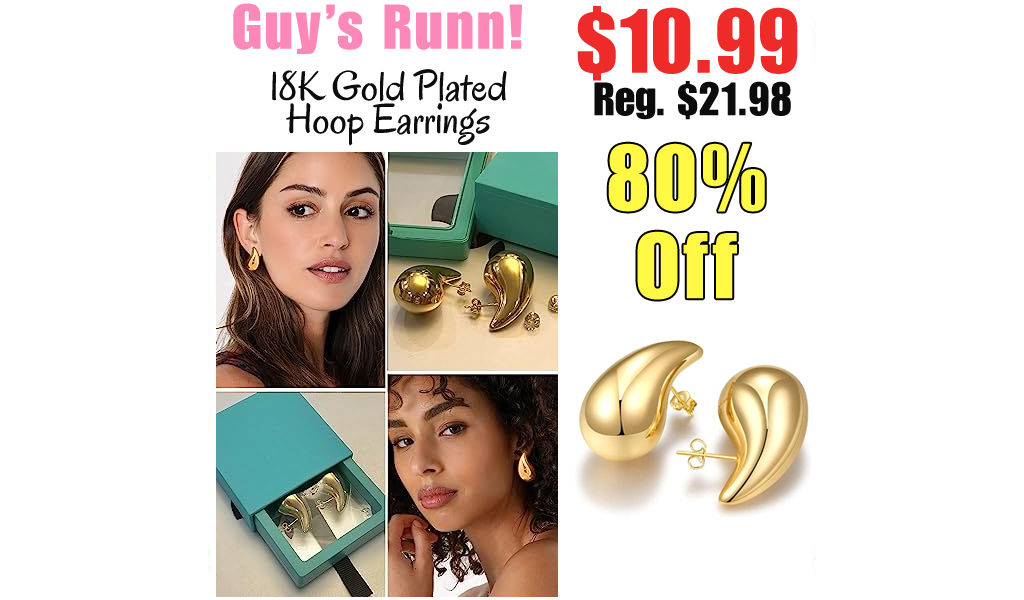 18K Gold Plated Hoop Earrings Only $10.99 Shipped on Amazon (Regularly $21.98)