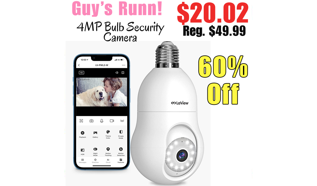 4MP Bulb Security Camera Only $20.02 Shipped on Amazon (Regularly $49.99)