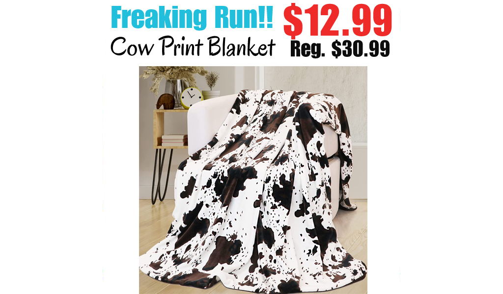 Cow Print Blanket Only $12.99 Shipped on Amazon (Regularly $30.99)