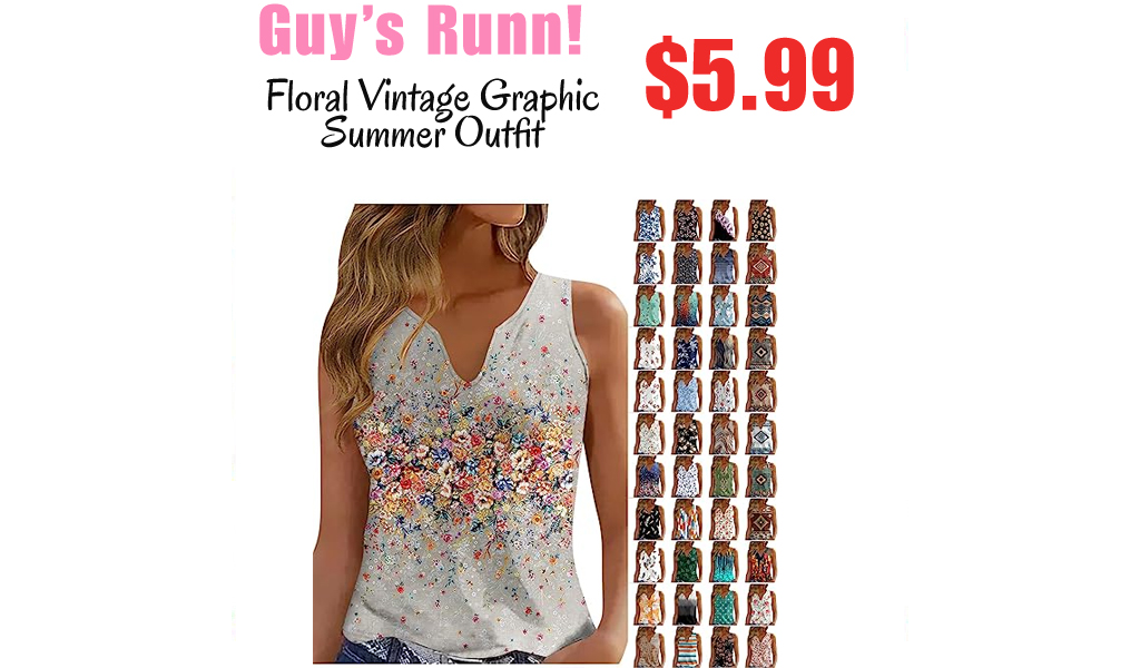 Floral Vintage Graphic Summer Outfit Only $5.99 Shipped on Amazon