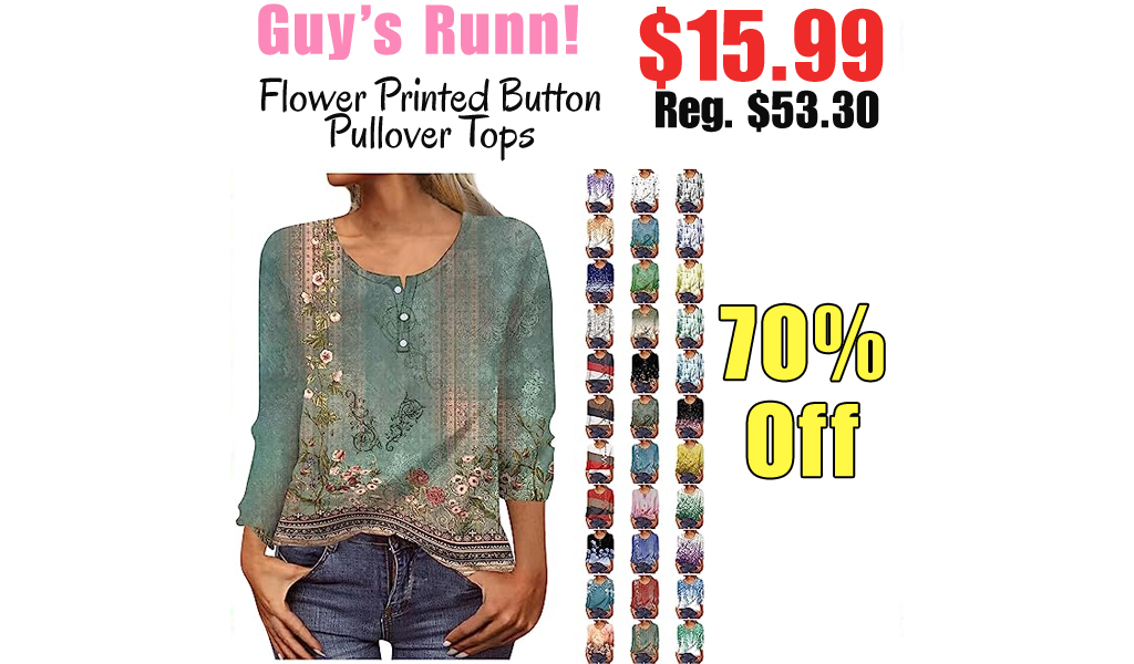 Flower Printed Button Pullover Tops Only $15.99 Shipped on Amazon (Regularly $53.30)