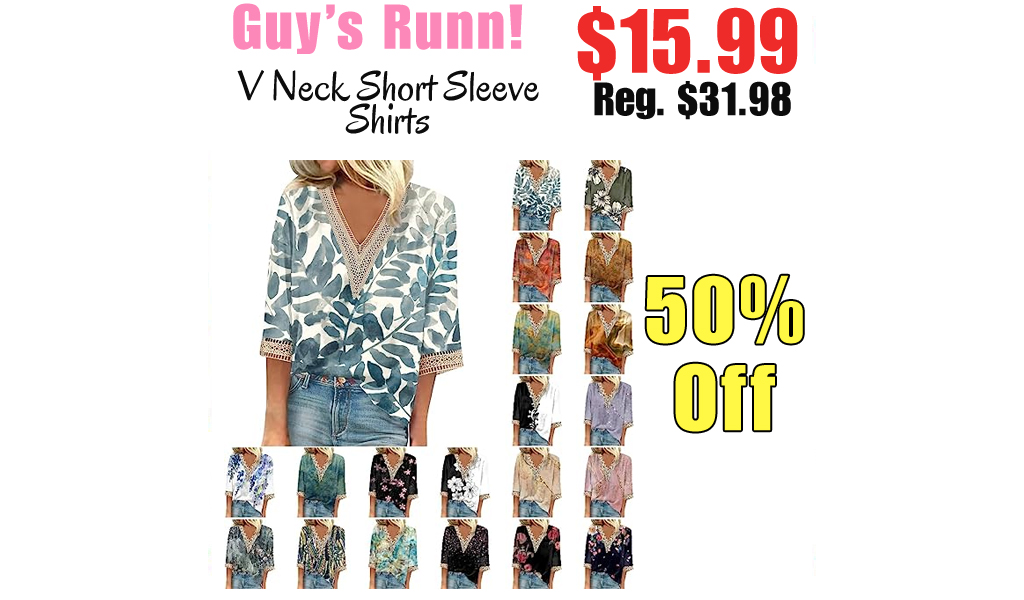 V Neck Short Sleeve Shirts Only $15.99 Shipped on Amazon (Regularly $31.98)