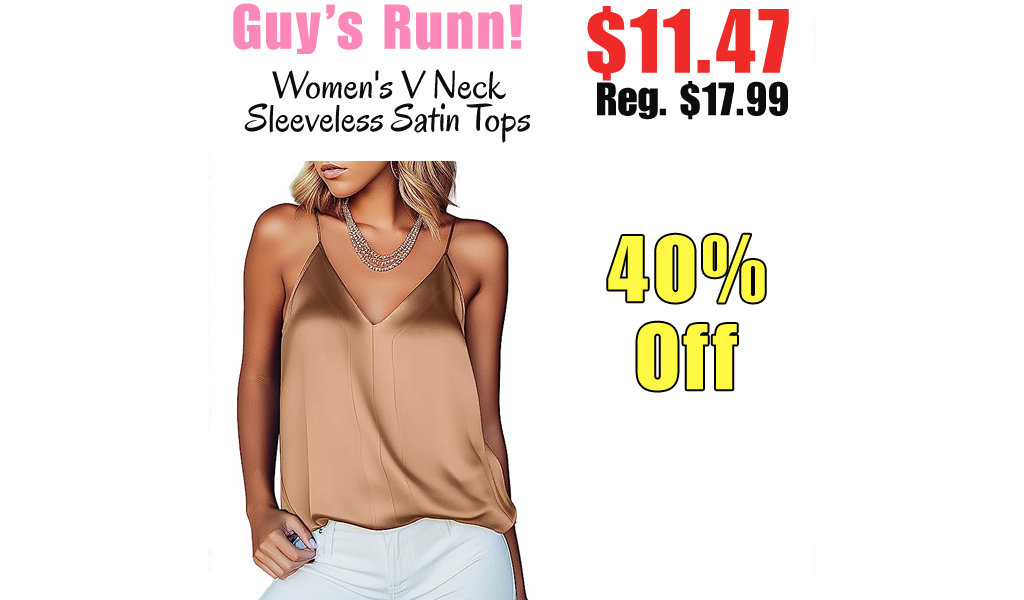Women's V Neck Sleeveless Satin Tops Only $11.47 Shipped on Amazon (Regularly $17.99)