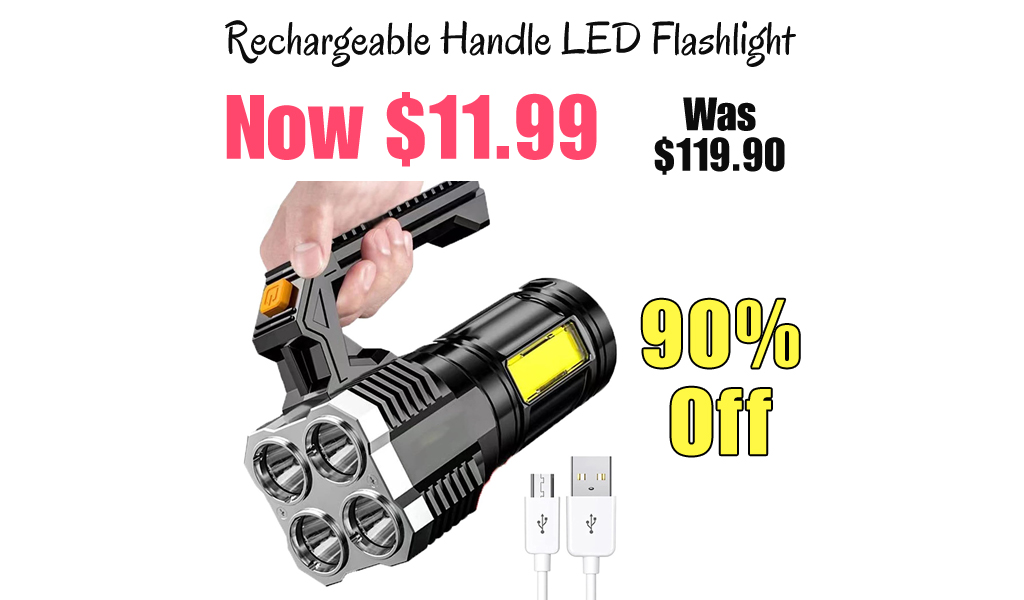 Rechargeable Handle LED Flashlight Only $11.99 Shipped on Amazon (Regularly $119.90)
