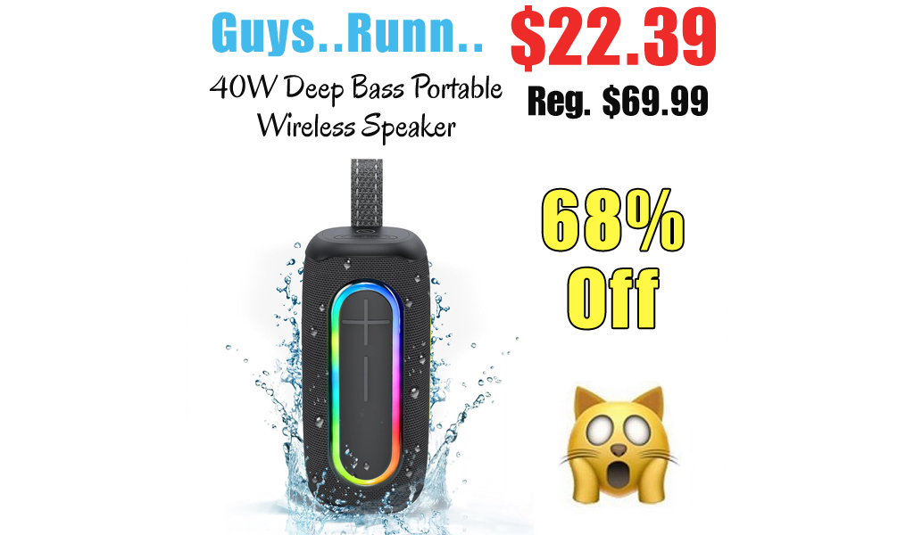 40W Deep Bass Portable Wireless Speaker Only $22.39 Shipped on Amazon (Regularly $69.99)