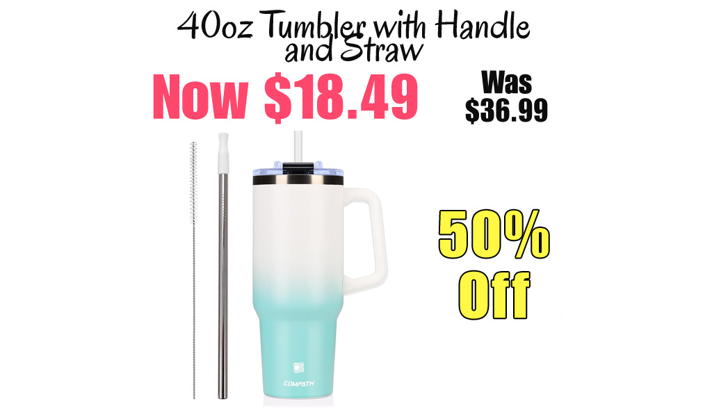 40oz Tumbler with Handle and Straw Only $18.49 Shipped on Amazon (Regularly $36.99)