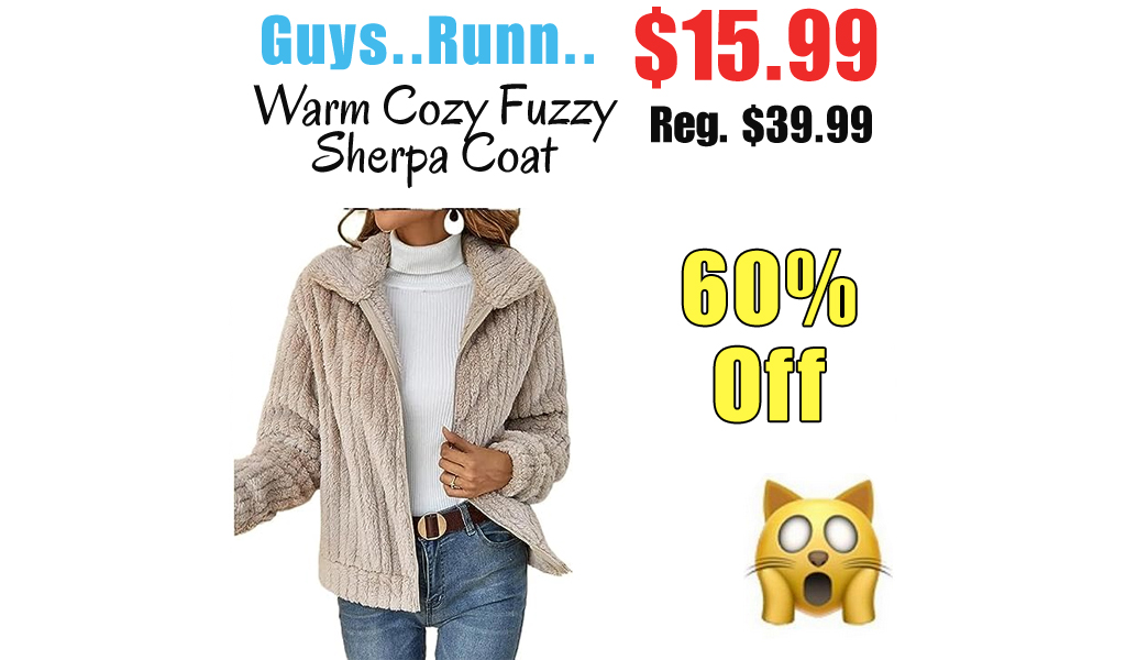 Warm Cozy Fuzzy Sherpa Coat Only $15.99 Shipped on Amazon (Regularly $39.99)