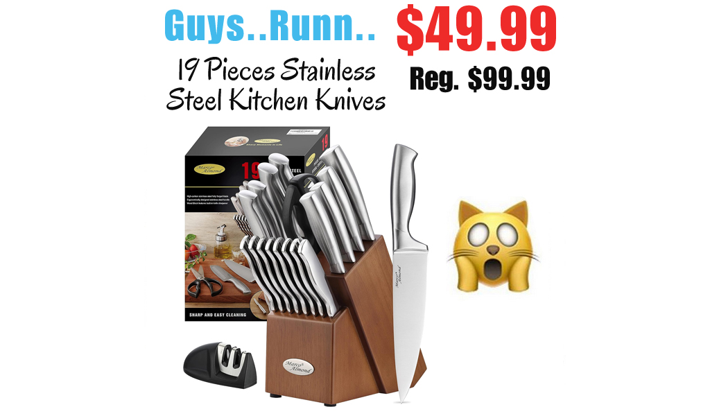 19 Pieces Stainless Steel Kitchen Knives Only $49.99 Shipped on Amazon (Regularly $99.99)