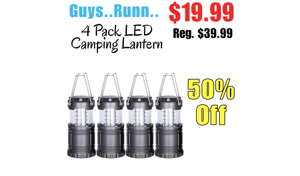 4 Pack LED Camping Lantern Only $19.99 Shipped on Amazon (Regularly $39.99)