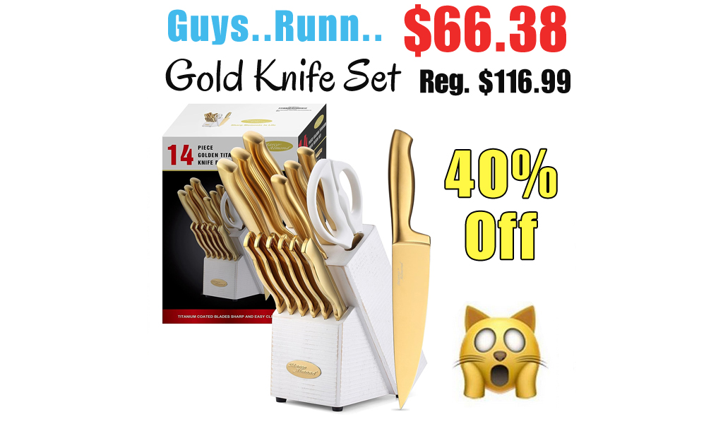 Gold Knife Set Only $66.38 Shipped on Amazon (Regularly $116.99)