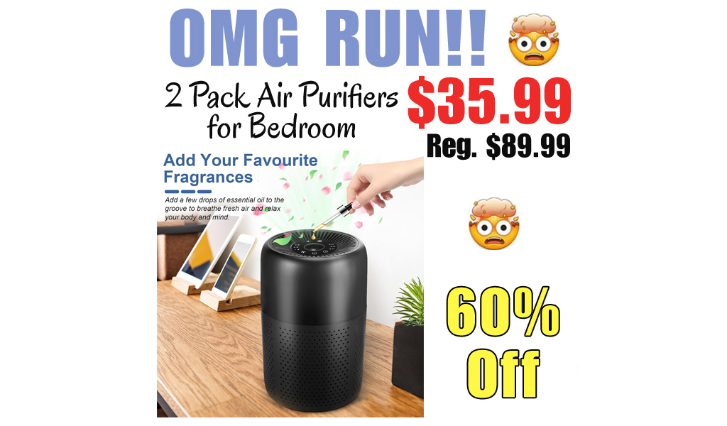 2 Pack Air Purifiers for Bedroom Only $35.99 Shipped on Amazon (Regularly $89.99)