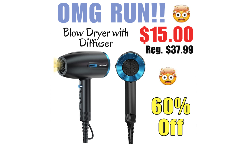 Blow Dryer with Diffuser Only $15 Shipped on Amazon (Regularly $37.99)