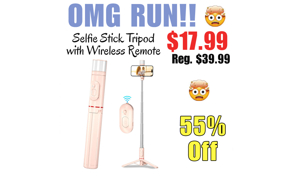 Selfie Stick Tripod with Wireless Remote Only $17.99 Shipped on Amazon (Regularly $39.99)
