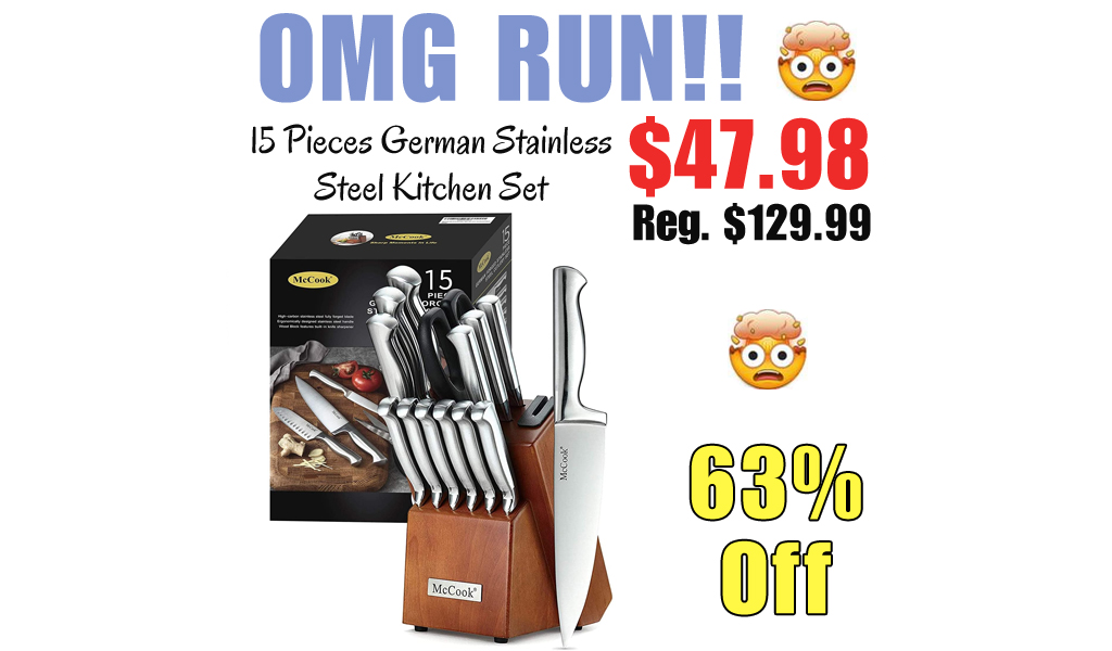 15 Pieces German Stainless Steel Kitchen Set Only $47.98 Shipped on Amazon (Regularly $129.99)