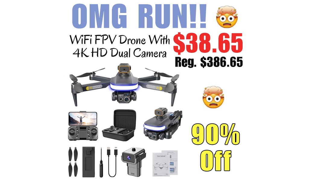WiFi FPV Drone With 4K HD Dual Camera Only $38.65 Shipped on Amazon (Regularly $386.65)
