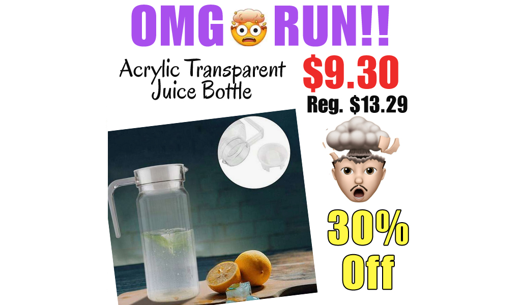 Acrylic Transparent Juice Bottle Only $9.30 (Regularly $13.29)