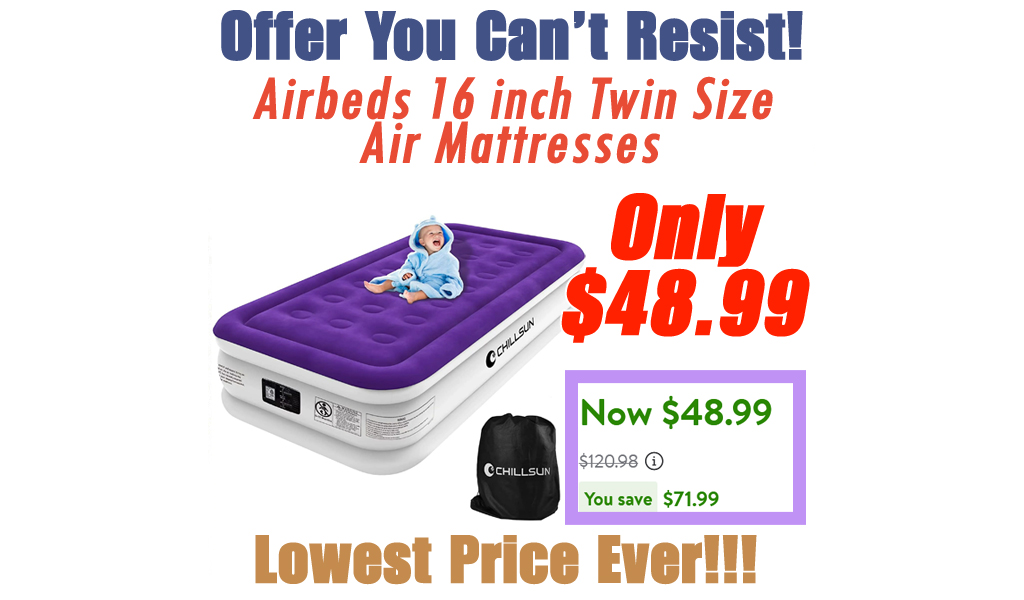 Airbeds 16 inch Twin Size Air Mattresses Only $48.99 Shipped on Walmart.com (Regularly $120.98)
