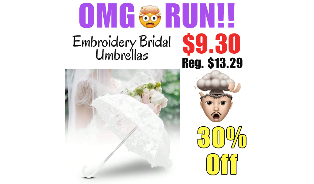Embroidery Bridal Umbrellas Only $9.30 (Regularly $13.29)