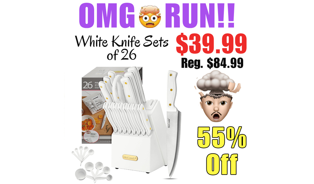 White Knife Sets of 26 Only $39.99 Shipped on Walmart.com (Regularly $84.99)