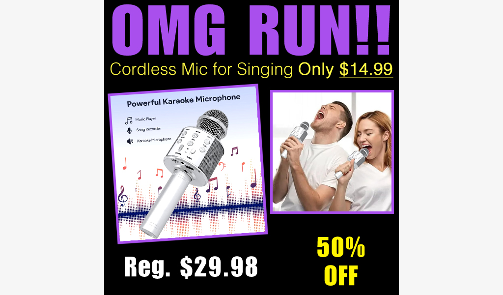 Cordless Mic for Singing Only $14.99 Shipped on Amazon (Regularly $29.98)