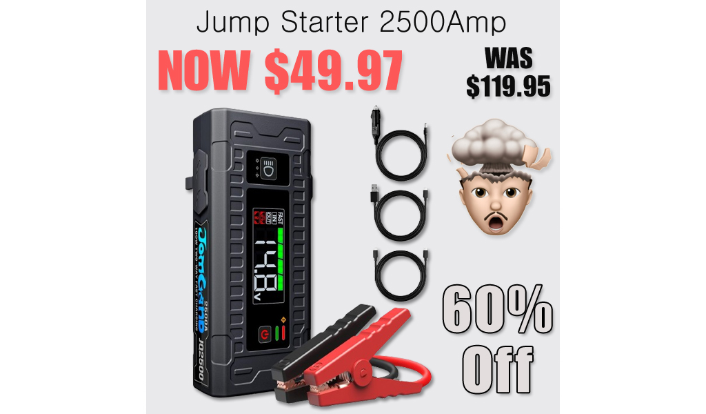 Jump Starter 2500Amp Only $49.97 Shipped on Amazon (Regularly $119.95)